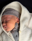 Newborn Bonnet - 100% Wool - Rib - Taupe
