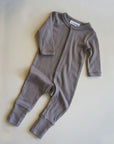 Tothemoon ☾ - Sleep suit - 2 in 1 Foot - 100% Wool - Rib - Taupe