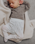 Joha Footed Baby Pants - Wool & Silk - Pointelle - Natural Clothing 50