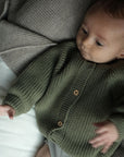 Hvid Hvid - Inga - Cardigan - 100% Merino wool Baby en peuter Artichoke / 0-3 months