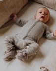 Tothemoon ☾ Tothemoon ☾ - Sleep suit - 2 in 1 Foot - Wool & silk - Needle pattern - Dove Clothing 50