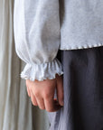 Tothemoon ☾ - Shirt - Long sleeve - Piquette cuffs - Organic cotton - Light grey