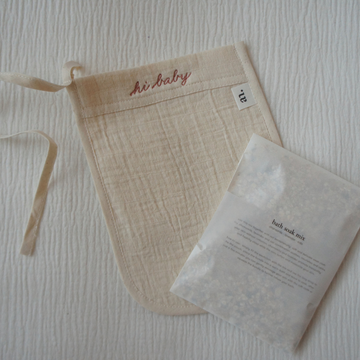 Hi Baby - Washcloth - Organic cotton - With bath soak mix