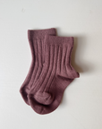 condor Ribbed Socks - Earthy Colors Socks Violet / 3-6m