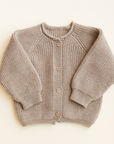 Hvid Hvid - Inga - Cardigan - 100% Merino wool Baby en peuter Sand / 0-3 months