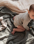 Baby blanket - 100% Merino wool - Grey