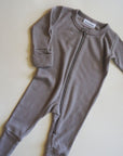 Tothemoon ☾ - Sleep suit - 2 in 1 Foot - With zipper - 100% Wool - Rib - Taupe