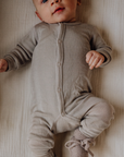 Tothemoon ☾ Tothemoon ☾ - Sleep suit - 2 in 1 Foot - Wool & silk - Needle pattern - Dove Clothing 50