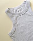 Tothemoon ☾ - Strap dress - Curled ends - Organic cotton - Light grey