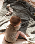 Baby blanket - 100% Merino wool - Grey