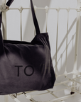 Tothemoon ☾ Tothemoon ☾ - Diaper bag with zipper - 100% Cotton Black print
