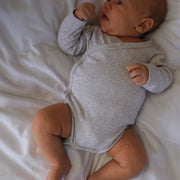 Tothemoon ☾ - Cross-over body - Long sleeve - Organic cotton - Light grey