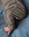 Joha Sleep Suit - 100% Wool - 2 in 1 Foot - Sesame Melange Rompers and suits 40
