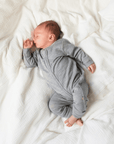 Joha Sleep Suit - 100% Wool - 2 in 1 Foot - Light Grey Melange Rompers and suits 50