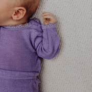 Joha Body - Long Sleeve - Wool & Silk - Pointelle - Purple Rompers 50