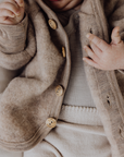 Engel Natur Hooded jacket - 100% Virgin wool - Oversized fit - Sand melange Clothing Sand Melange / 50/56