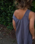 Ziggy dress - V-shaped back - 100% Cotton - Handmade in Holland - Charcoal
