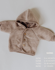 Engel Natur Hooded jacket - 100% Virgin wool - Oversized fit - Sand melange Clothing Sand Melange / 50/56
