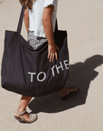 Tothemoon ☾ Tothemoon ☾ - Diaper bag with zipper - 100% Cotton Black print