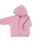 Hooded jacket - 100% Virgin wool - Oversized fit - Rosewood Melange