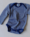 Body - Long sleeve - Wool & Silk - Striped Navy blue