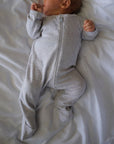 Tothemoon ☾ - Sleep suit - 2 in 1 Foot - With zipper - Organic cotton - Light grey