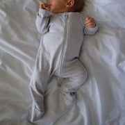 Tothemoon ☾ - Sleep suit - 2 in 1 Foot - With zipper - Organic cotton - Light grey