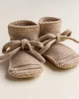 Hvid Hvid Booties - 100% Merino wool Booties Sand / 0-9m