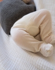 Tothemoon ☾ - Footed baby pants - Wool & silk - Needle pattern - Natural