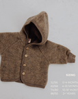 Engel Natur Hooded jacket - 100% Virgin wool - Oversized fit - Walnut Clothing Walnut / 50/56