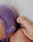 Joha Bonnet - Wool & silk - Pointelle - Purple Clothing 37cm