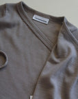 Tothemoon ☾ - Kimono Cardigan - 100% Wool - Rib - Taupe