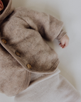 Engel Natur Hooded jacket - 100% Virgin wool - Oversized fit - Sand melange Clothing Sand Melange / 50/56