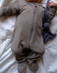 Tothemoon ☾ - Sleep suit - 2 in 1 Foot - With zipper - 100% Wool - Rib - Taupe
