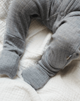 Joha Sleep Suit - 100% Wool - 2 in 1 Foot - Light Grey Melange Rompers and suits 50