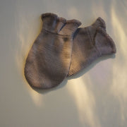 Tothemoon ☾ - Newborn Scratch Mittens - 100% Wool - Rib - Taupe