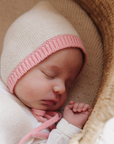 Hvid - Baby Bonnet - 100% Merino wool