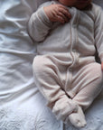Tothemoon ☾ - Babysuit with feet - 100% Wool - Moonbeam