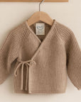 Wrap Around Cardigan - 100% Merino wool - Sand Melange