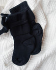 Hirsch Natur Newborn socks - 100% Organic Cotton - Navy Blue Booties Default Title