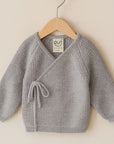 Wrap Around Cardigan - 100% Merino wool - Grey Melange