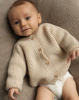 Hvid Hvid - Inga - Cardigan - 100% Merino wool Baby en peuter Artichoke / 0-3 months