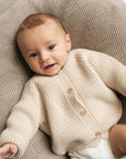 Hvid Hvid - Inga - Cardigan - 100% Merino wool Baby en peuter Artichoke / 0-3 months
