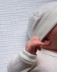 Tothemoon ☾ - Newborn beanie - Wool & silk - Pointelle
