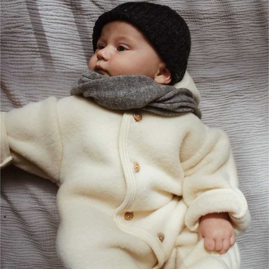 Hooded overall - 100% Virgin wool - Oversized fit - Natural