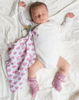 Hirsch Natur Newborn socks - 100% Organic Wool - Pink Booties Pink / 0-3m