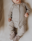 Tothemoon ☾ Tothemoon ☾ - Sleep suit - 2 in 1 Foot - Wool & silk - Needle pattern - Dove Clothing 50