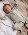 Tothemoon ☾ Tothemoon ☾ - Sleep suit - 2 in 1 Foot - With zipper - Wool & silk - Needle pattern - Dove Clothing 50
