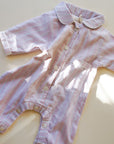 Khasto Baby Sleep Suit - Cotton Cashmere Sleep Suit Pink stripe / Newborn