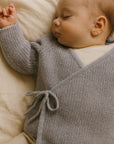 Wrap Around Cardigan - 100% Merino wool - Grey Melange